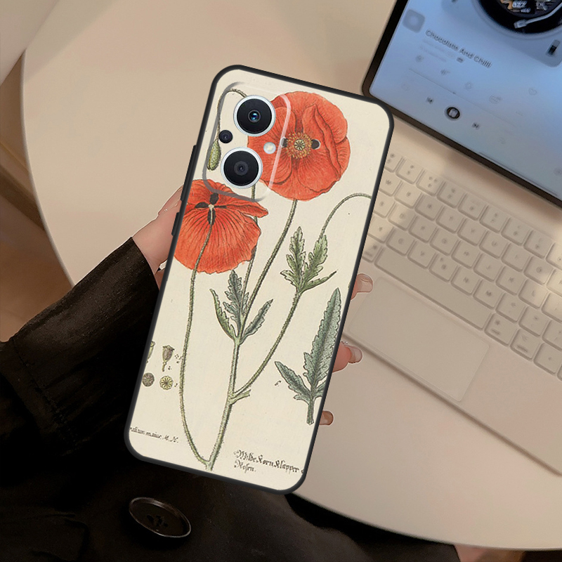 Botanical Drawings Flowers Cas - Oppo Reno 12 recension och pris