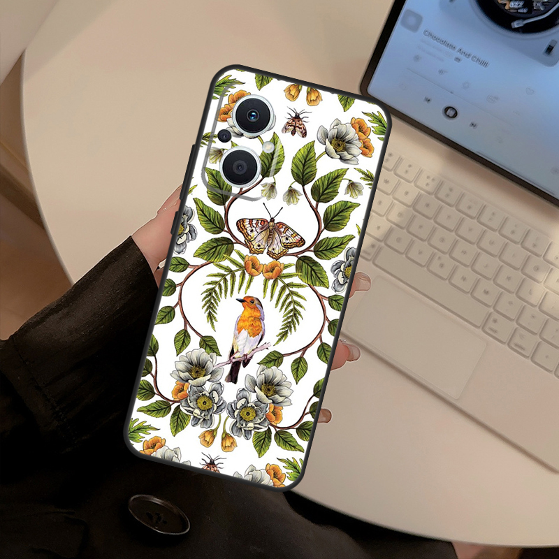 Orange Flower Pattern Case For - Oppo Reno 12 recension och pris