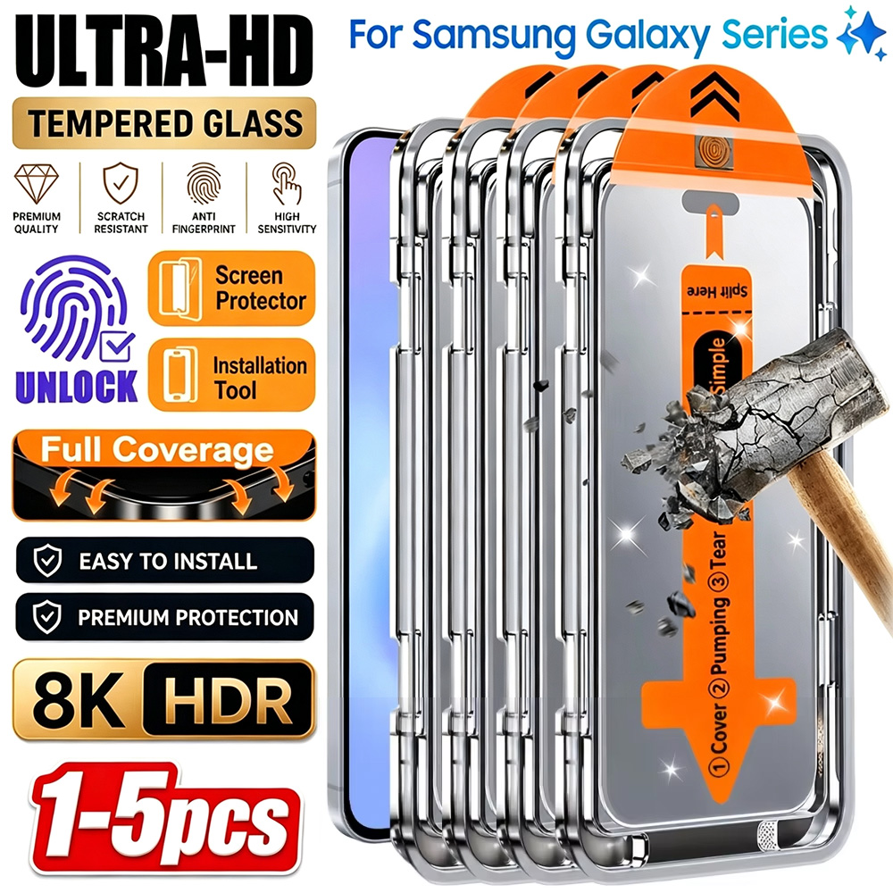 NNBILI 1-5Pcs HD Tempered Glas - Screen Alignment Tool recension och pris